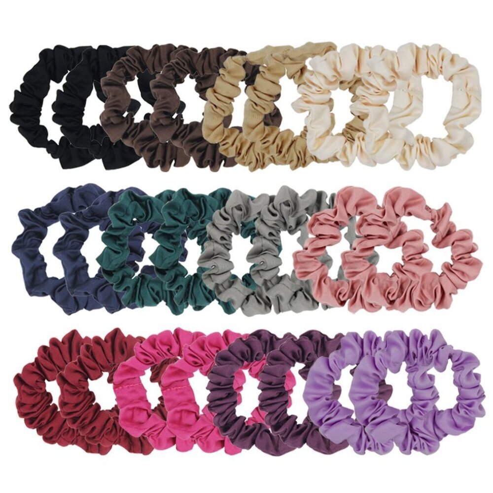 Set of 24Pcs Satin Hair Scrunchies Rubber Bands Elastic Hair Ties Ponytail Holde
